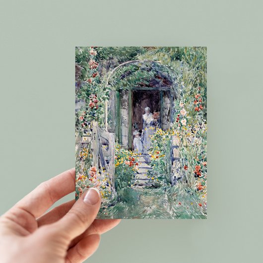 De tuin in zijn glorie | Childe Hassam Briefkaart
