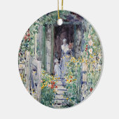 De tuin in zijn glorie | Childe Hassam Keramisch Ornament (Links)