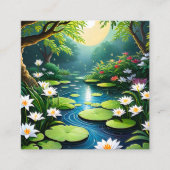 De tuin is een rustige plek, perfect voor contempl vierkante visitekaartje (Voorkant)