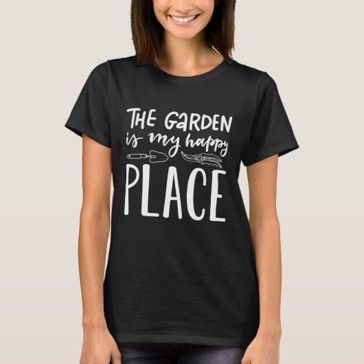 De tuin is mijn gelukkige plek t-shirt (Voorkant)