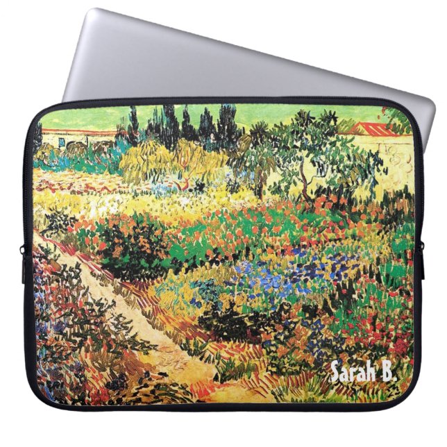 de tuin met pad, van Gogh Laptop Sleeve (Voorkant)