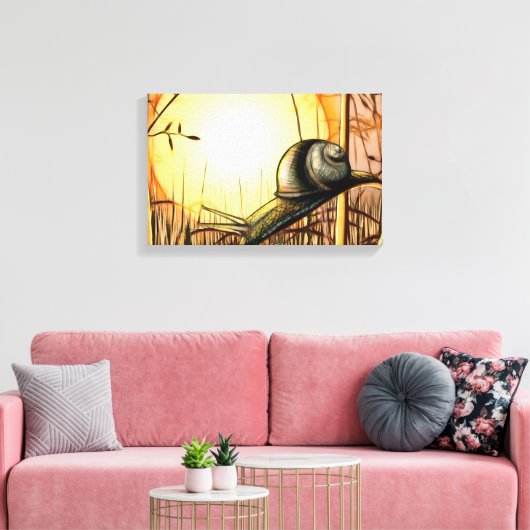De Tuin Snail Wrapped Canvas (Insitu (Woonkamer))
