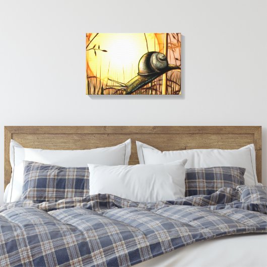De Tuin Snail Wrapped Canvas (Insitu (Slaapkamer))