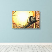 De Tuin Snail Wrapped Canvas Afdruk (Insitu (Houten vloer))