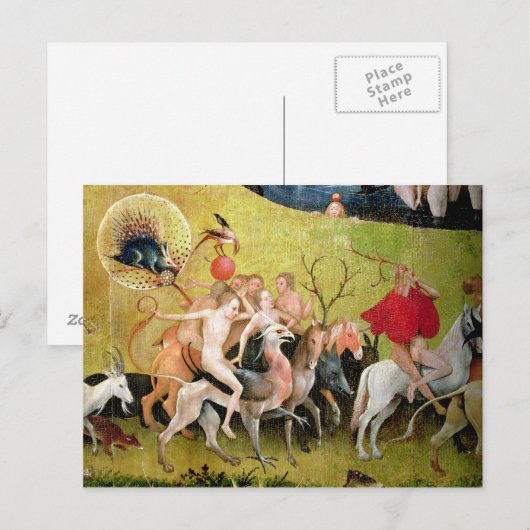 De tuin van Aardse Verrukkingen: Allegorie van Briefkaart (Voorkant / Achterkant)