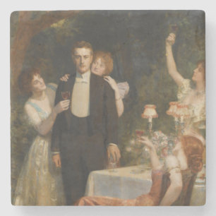 De tuin van Armida (door John Collier) Stenen Onderzetter
