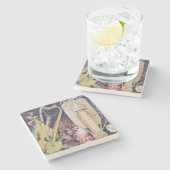 De tuin van de aardse gewichten 2 stenen onderzetter (Zijkant)