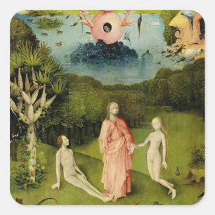 De tuin van de aardse gewichten 2 vierkante sticker