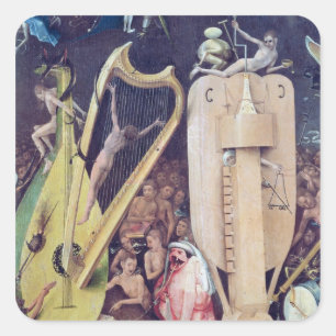 De tuin van de aardse gewichten vierkante sticker