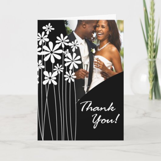 De Tuin van de bloem dankt u (zwart & wit) Bedankkaart (Voorkant)