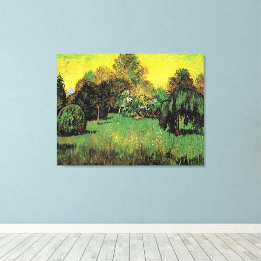 De tuin van de dichter door Vincent van Gogh. Canvas Afdruk (Insitu (Houten vloer))