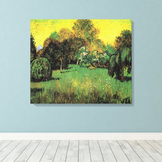 De tuin van de dichter van Vincent van Gogh Canvas Afdruk (Insitu (Houten vloer))