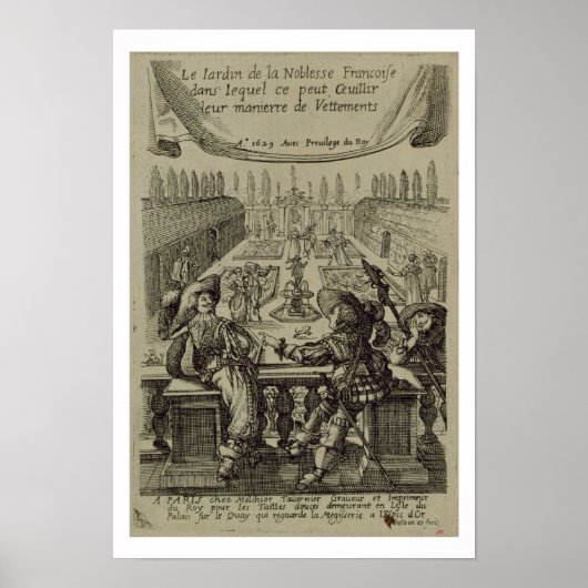 De tuin van de Franse nobility, c.1640 (engravi) Poster (Voorkant)
