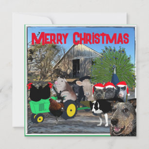 De tuin van de keuken vol cast feestdagenkaart