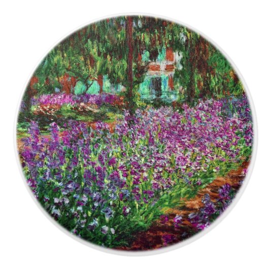 De tuin van de kunstenaar in Giverny door Monet Keramische Knop (Voorkant)