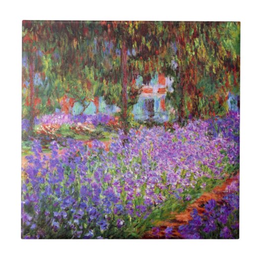 De tuin van de kunstenaar in Giverny door Monet Tegeltje (Voorkant)