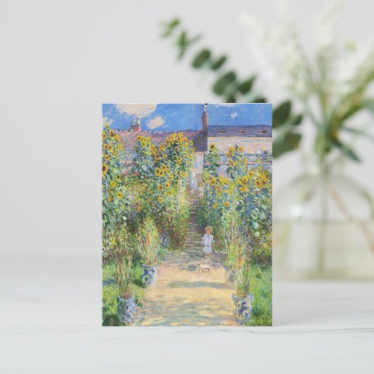 De tuin van de kunstenaar in Vetheuil door Claude  Briefkaart (Staand voorkant)