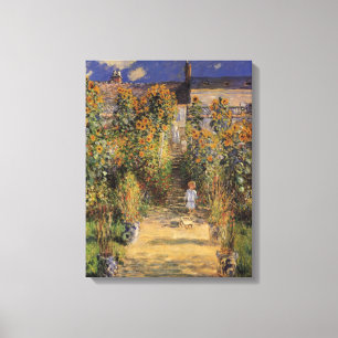 De tuin van de Kunstenaar in Vetheuil door Claude Canvas Afdruk