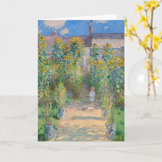 De tuin van de kunstenaar in Vétheuil door Claude  Kaart (Gele Bloem)