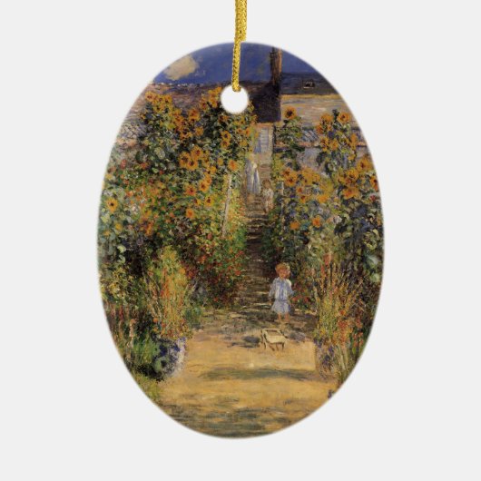De tuin van de kunstenaar in Vetheuil door Claude  Keramisch Ornament (Voorkant)