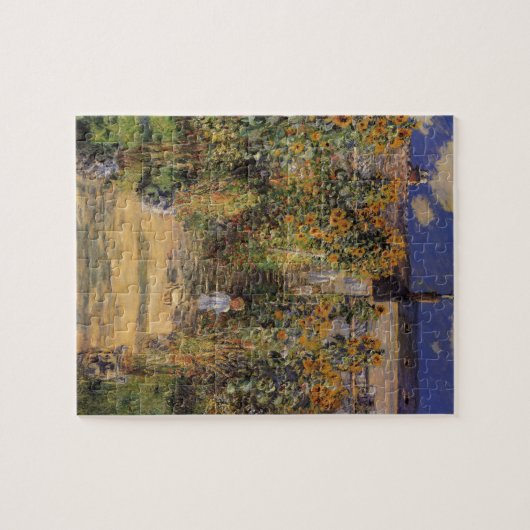 De tuin van de kunstenaar in Vetheuil door Claude  Legpuzzel (Horizontaal)