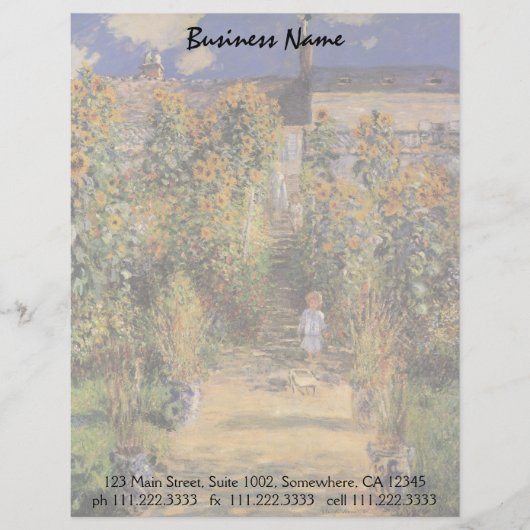 De tuin van de kunstenaar in Vetheuil door Claude  Persoonlijk Briefhoofd (Voorkant)