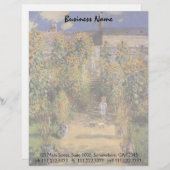 De tuin van de kunstenaar in Vetheuil door Claude  Persoonlijk Briefhoofd (Voorkant / Achterkant)