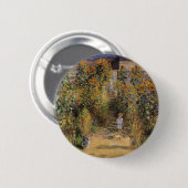 De tuin van de kunstenaar in Vetheuil door Claude Ronde Button 5,7 Cm (Voorkant /achterkant)