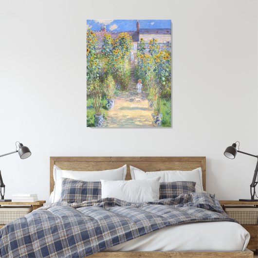 De tuin van de kunstenaar in Vétheuil, Monet Canvas Afdruk (Insitu (Slaapkamer))