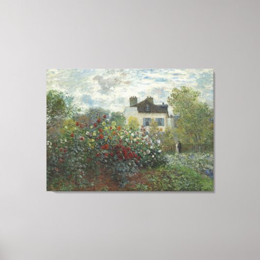 De tuin van de kunstenaar met Dahlias Canvas Afdruk (Voorkant)