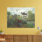 De tuin van de kunstenaar met Dahlias Canvas Afdruk (Insitu (Woonkamer))