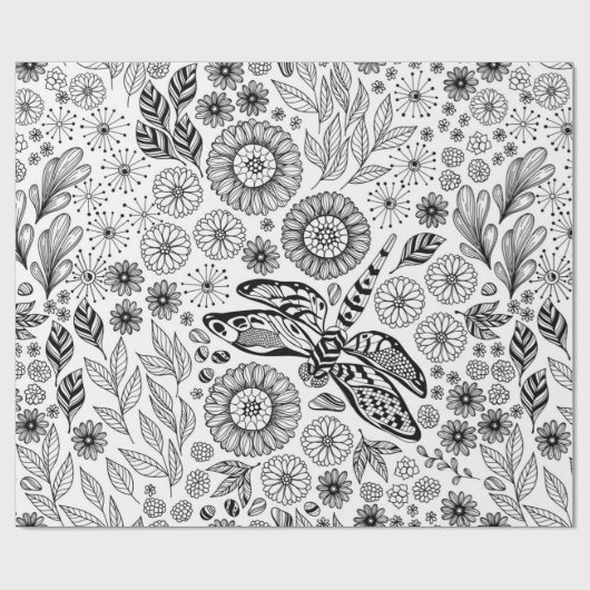 De tuin van de libel cadeaupapier (Vlak)