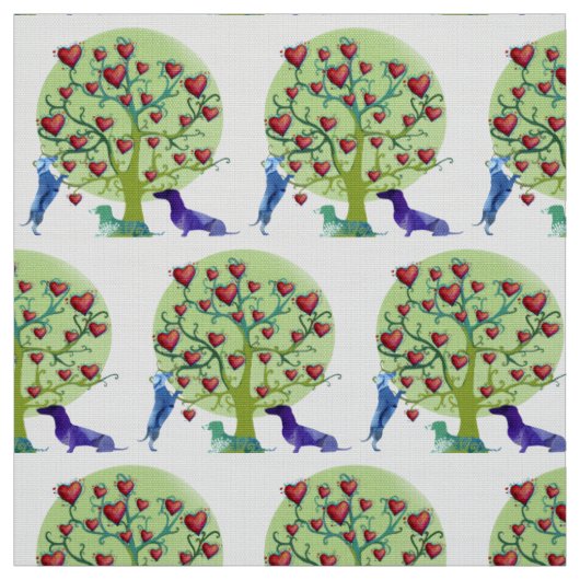De Tuin van de Liefde van tekkels, Rode harten, Stof (Swatch)