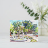 De tuin van de stad Odessa. Waterverf stadschetsku Briefkaart (Staand voorkant)