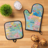 De Tuin van Delight klok Ovenwant & Pannenlap Set (Top down)
