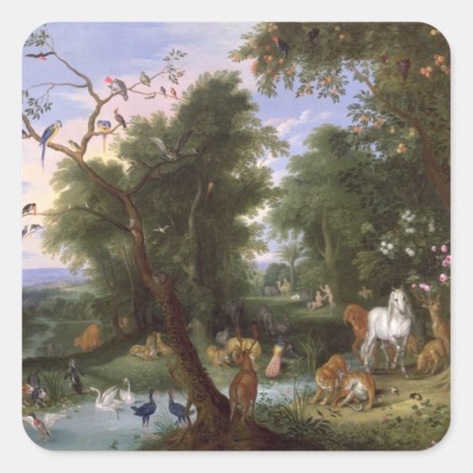 De tuin van Eden, 1659 Vierkante Sticker (Voorkant)