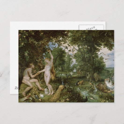 De tuin van Eden met Herfst van Man, c.1615 Briefkaart (Voorkant / Achterkant)
