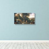 De tuin van Eden met Herfst van Man Canvas Afdruk (Insitu (Houten vloer))