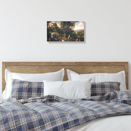De tuin van Eden met Herfst van Man Canvas Afdruk (Insitu (Slaapkamer))