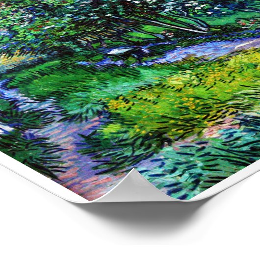 De tuin van het Asiel op Saint-Rémy, Van Gogh Poster (Hoek)