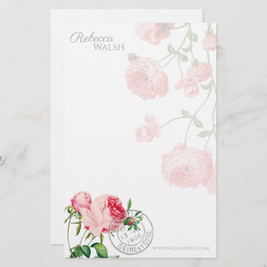 De tuin van het roos briefpapier (Voorkant / Achterkant)