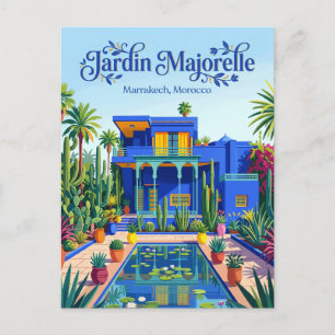 De tuin van Majorelle Marokko Briefkaart