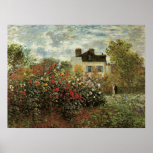De tuin van Monet in Argenteuil door Claude Monet Poster