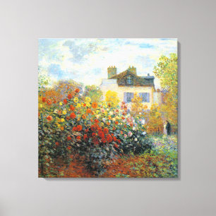 De tuin van Monet in Argenteuil Fine Art Canvas Afdruk