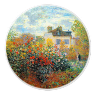 De tuin van Monet in Argenteuil Fine Art Keramische Knop