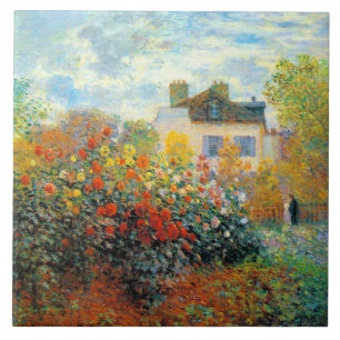De tuin van Monet in Argenteuil Fine Art Tegeltje