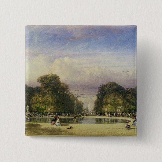 De tuinen met de boog van Triomphe Vierkante Button 5,1 Cm (Voorkant)