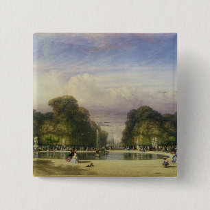 De tuinen Tuileries, met de binnen Boog DE Vierkante Button 5,1 Cm