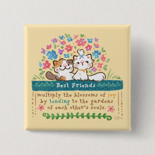 De tuinen van beste vrienden - Paisley & Mignon ka Vierkante Button 5,1 Cm