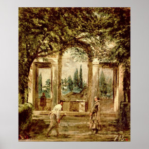 De tuinen van de Villa Medici in Rome Poster